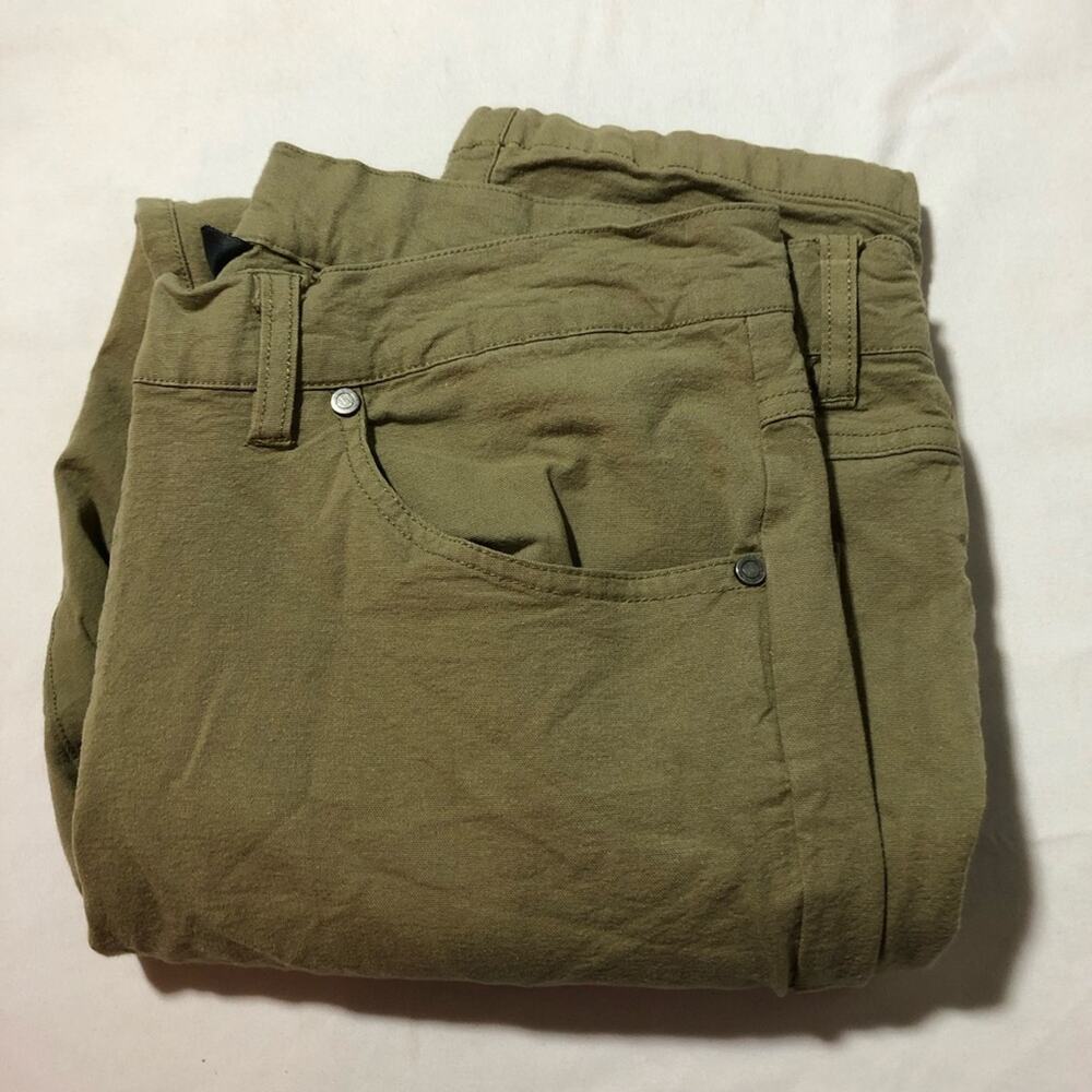 Free Fly mens 34x32 khaki green pants lightweight casual athleisure stretchy - Picture 11 of 11